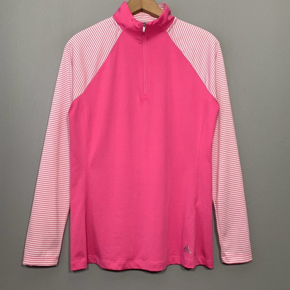 adidas Pink and White Women's Sweatshirt